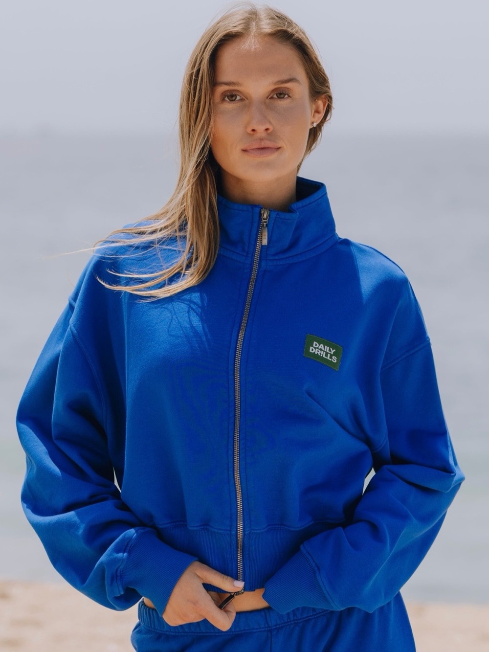 Daily Drills Funnel Neck Double Zip - Cobalt XS/S